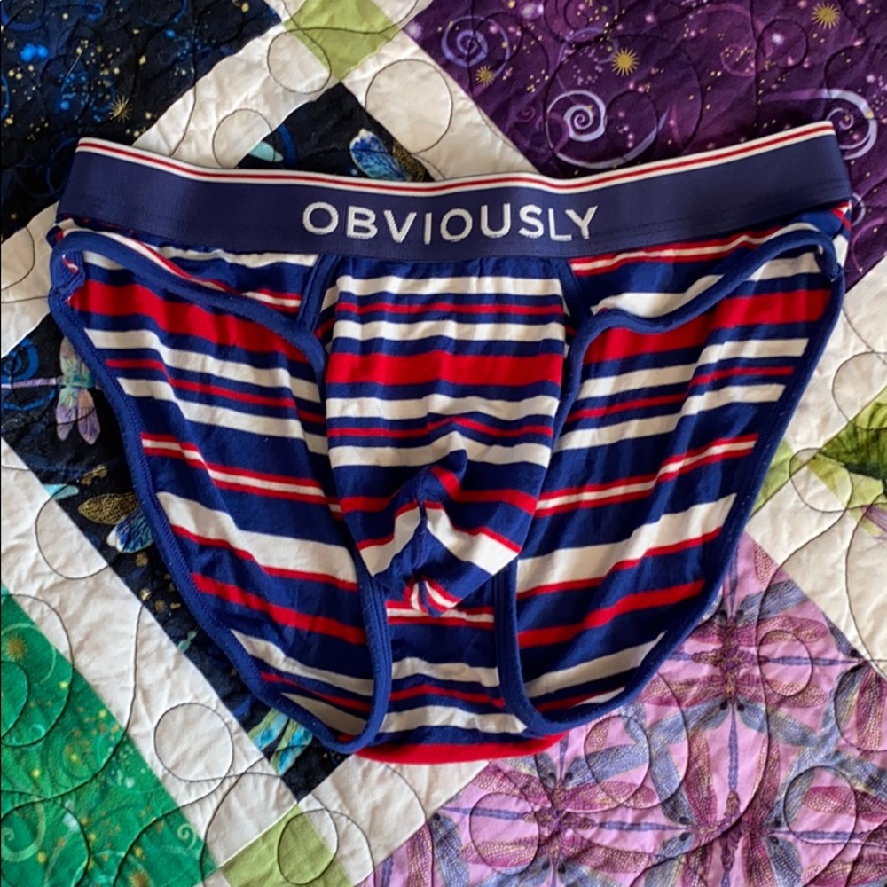 Obviously Anatomax Striped Brief - Medium